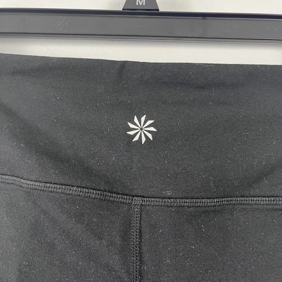 Athleta Metro Tux Stripe Black Chaturanga Ankle Zip Side Stripe cropped Leggings - Picture 13 of 16